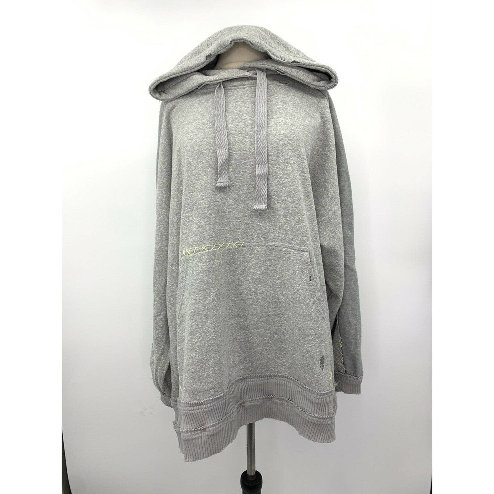 Free People Grey Oversized Pullover Hoodie